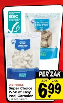 Vomar Voordeelmarkt DIEPVRIES Super Choice Wok of Easy Peel Garnalen aanbieding