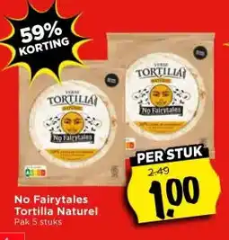Vomar Voordeelmarkt No Fairytales Tortilla Naturel aanbieding