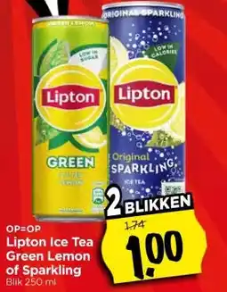 Vomar Voordeelmarkt Lipton Ice Tea Green Lemon of Sparkling aanbieding