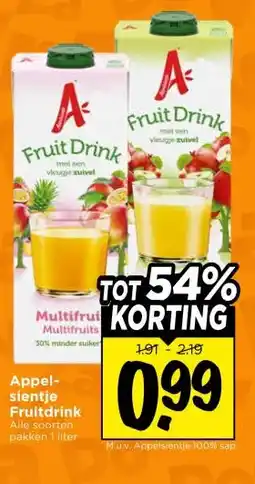 Vomar Voordeelmarkt Appel- sientje Fruitdrink aanbieding