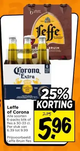 Vomar Voordeelmarkt Leffe of Corona aanbieding