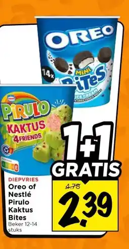 Vomar Voordeelmarkt Oreo of Nestlé Pirulo Kaktus Bites aanbieding