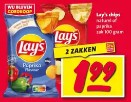 Nettorama Lay's chips naturel of paprika aanbieding