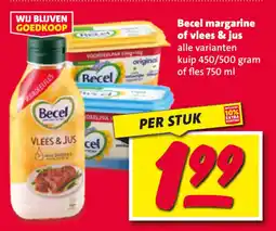 Nettorama Becel margarine of vlees & jus aanbieding