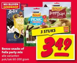 Nettorama Bonzo snacks of Felix party mix aanbieding