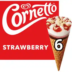 Jumbo Ola IJs Cornetto Aardbei 6 stuks 6 x 90ml aanbieding