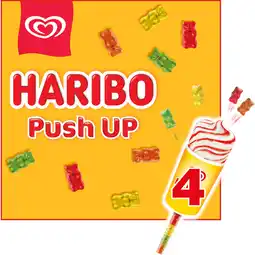 Jumbo OLA Waterijs Haribo Push-Up 4 Stuks 340 ml aanbieding