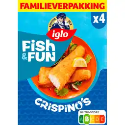 Jumbo Iglo Fish & Fun Crispino's Familieverpakking 4 Stuks 300 g aanbieding
