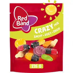 Jumbo Red Band Crazy Mix Zacht Zoet Drop 235 g aanbieding