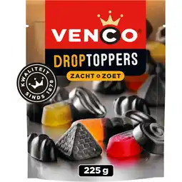 Jumbo Venco Droptoppers Zacht & Zoet 225 g aanbieding