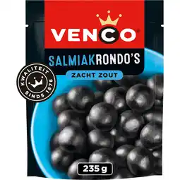 Jumbo Venco Salmiakrondo's Zacht Zout 235 g aanbieding
