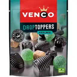 Jumbo Venco Droptoppers Keelmix 225g aanbieding