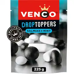 Jumbo Venco Droptoppers Salmiak & Mint 225g aanbieding