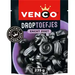 Jumbo Venco Droptoefjes Zacht Zoet 235 g aanbieding