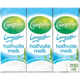 Jumbo Campina Langlekker Halfvolle Melk Multipack Mini's 6 x 200 ml aanbieding