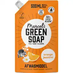 Jumbo Marcel's Green Soap Orange Jasmine Afwasmiddel Refill Pack 500 ml aanbieding