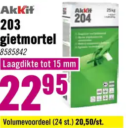 Hornbach AKKIT 203 Gietmortel CT C25 F6 25 kg aanbieding