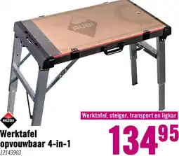 Hornbach RUBI Werktafel opvouwbaar 4-in-1 aanbieding