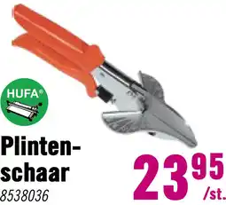 Hornbach HUFA Plintenschaar met 45° aanzet aanbieding