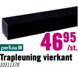 Hornbach PERTURA Trapleuning vierkant mat zwart 40x40 mm, 100cm aanbieding