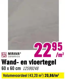 Hornbach MIRAVA Wand- en vloertegel Narvik zilver 60 x 60 cm gerectificeerd aanbieding
