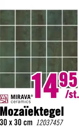 Hornbach MIRAVA Mozaïektegel Glasgow turquoise 30x30 cm aanbieding