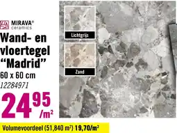 Hornbach MIRAVA Wand- en vloertegel Madrid donkergrijs 60 x 60 cm gerectificeerd aanbieding