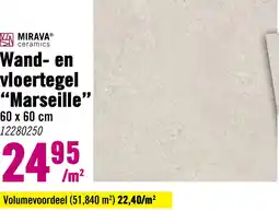 Hornbach MIRAVA Wand- en vloertegel Marseille zand 60x60 cm gerectificeerd aanbieding