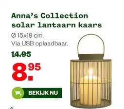 Welkoop Anna's Collection solar lantaarn kaars aanbieding