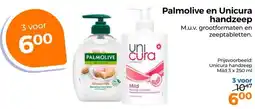 Trekpleister Palmolive en Unicura handzeep aanbieding