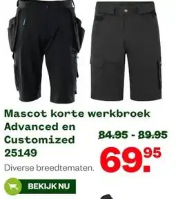 Welkoop Mascot korte werkbroek Advanced en Customized aanbieding
