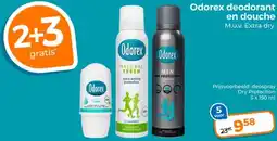 Trekpleister Odorex deodorant en douche M.u.v. Extra dry. aanbieding