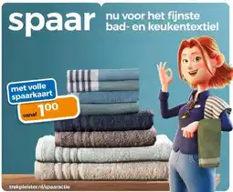 Trekpleister nu voor het fijnste bad- en keukentextiel aanbieding