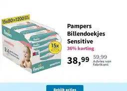 Plein.nl Pampers Billendoekjes Sensitive aanbieding