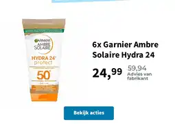 Plein.nl 6x Garnier Ambre Solaire Hydra 24 aanbieding