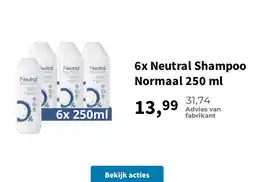Plein.nl 6x Neutral Shampoo Normaal 250 ml aanbieding