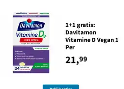Plein.nl 1+1 gratis: Davitamon Vitamine D Vegan 1 Per aanbieding