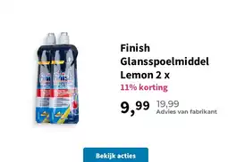 Plein.nl Finish Glansspoelmiddel Lemon 2 x aanbieding
