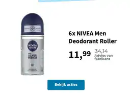 Plein.nl 6x NIVEA Men Deodorant Roller aanbieding