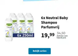 Plein.nl 6x Neutral Baby Shampoo Parfumvrij aanbieding