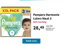 Plein.nl Pampers Harmonie Luiers Maat 3 aanbieding