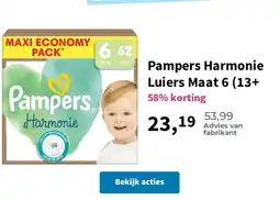 Plein.nl Pampers Harmonie Luiers Maat 6 (13+ aanbieding