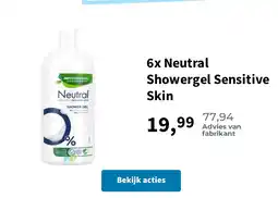 Plein.nl 6x Neutral Showergel Sensitive Skin aanbieding