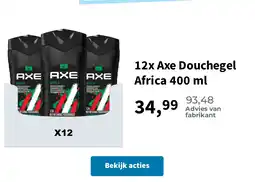 Plein.nl 12x Axe Douchegel Africa 400 ml aanbieding