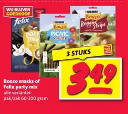 Nettorama Bonzo snacks of Felix party mix aanbieding