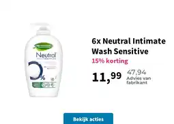Plein.nl 6x Neutral Intimate Wash Sensitive aanbieding