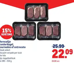 Makro Horecalijn runderkogel, tournedos of entrecote aanbieding