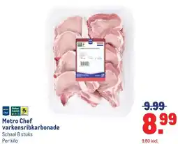 Makro Metro Chef varkensribkarbonade aanbieding