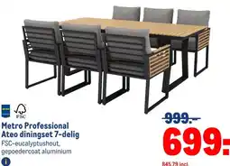 Makro Metro Professional Ateo diningset 7-delig aanbieding