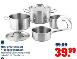 Makro Metro Professional 4-delige pannenset aanbieding